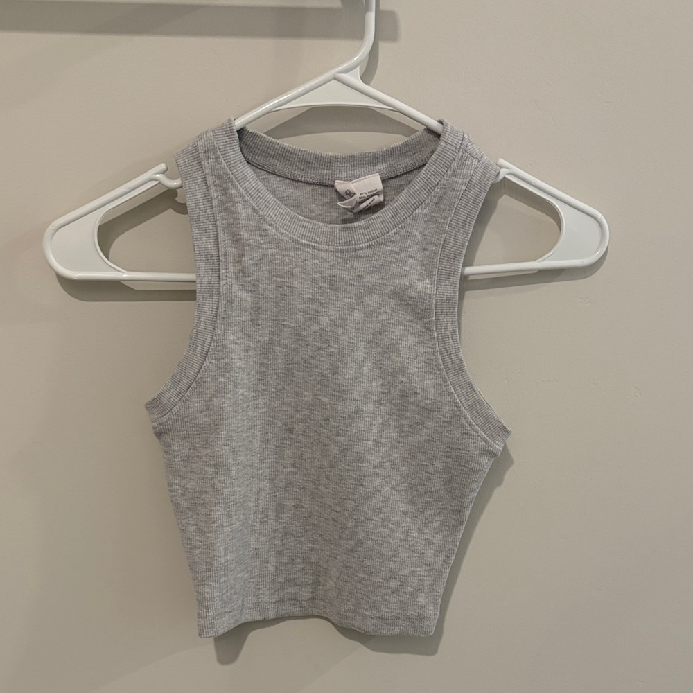 Tilly's Gray Ribbed Crop Tank